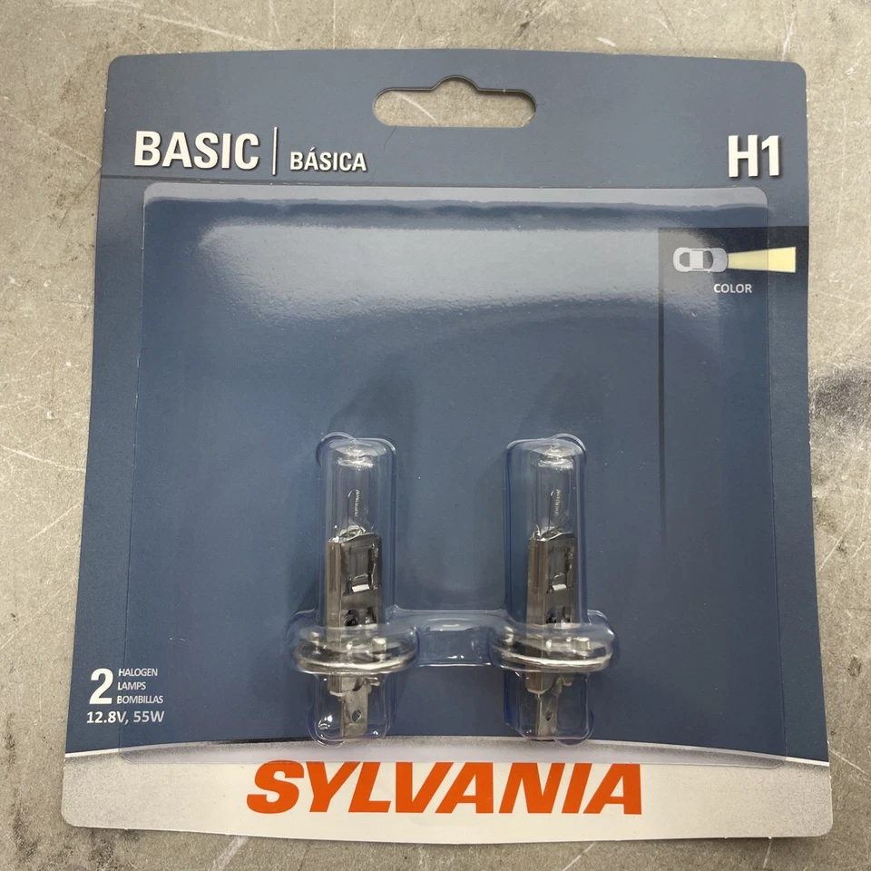 Sylvania Basic H1 55W Bulb Halogen Head Light High Beam Replacement Lamp Qty-2 - Image 1 of 2