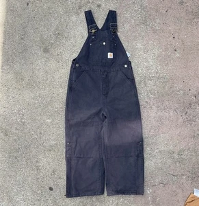 Carhartt Bib Overalls Double Knee Quilt Lined Duck Youth Size 8 Double Insulated - Picture 1 of 5