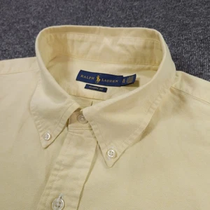 Polo Ralph Lauren Para Hombre Calce Clásico Oxford L/S Camisa Abotonada Amarilla XL - Imagen 1 de 18