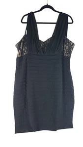 Collection Dressbarn gefüttert Spitze Bodycon schwarz Cocktailkleid kniehoch Gr. 18 - Bild 1 von 13