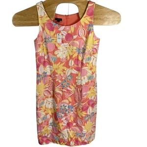 Talbots Women Size 2 Floral Orange/Pink/Blue 339877 Jacquard Sheath Dress - Picture 1 of 8