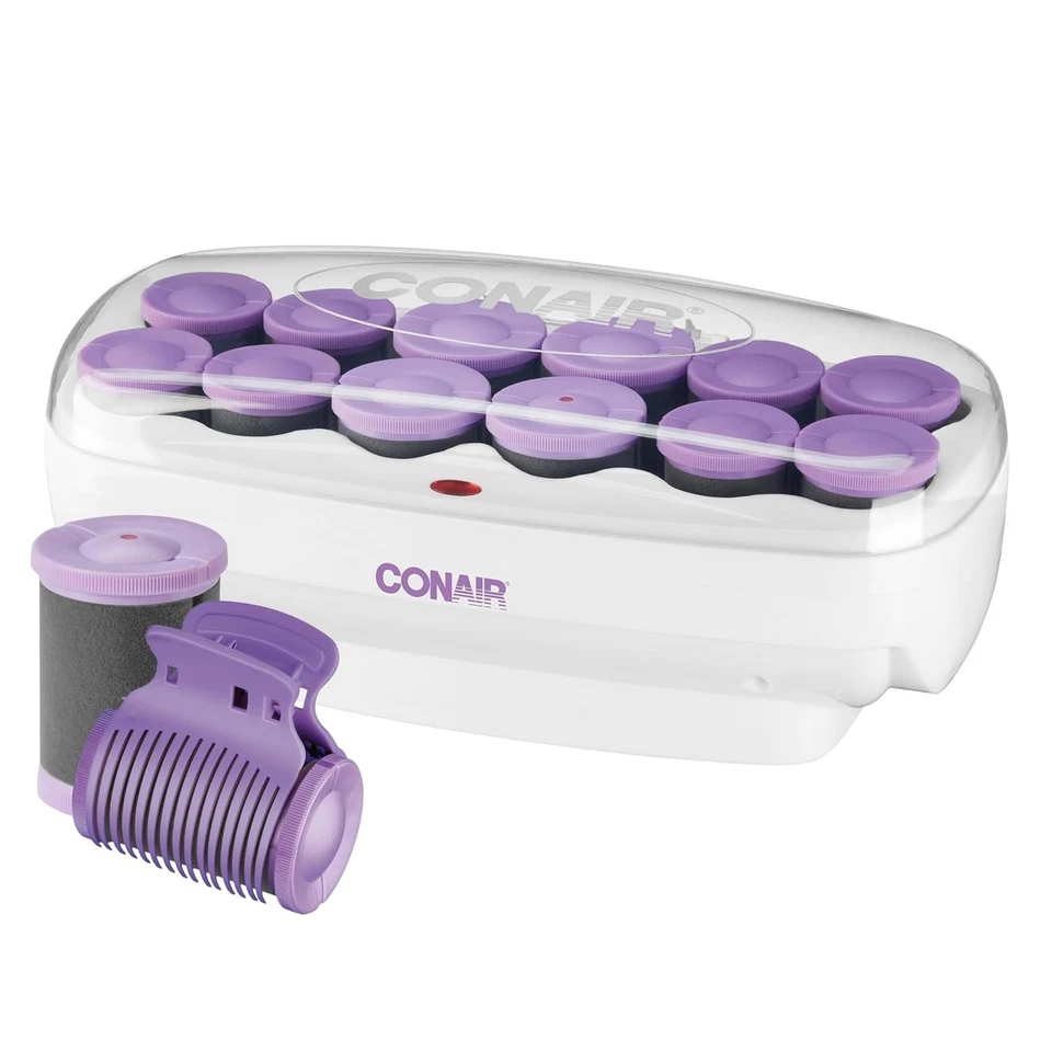 ✨ Conair Ceramic Flocked Hot Rollers 12 Large & Jumbo Heated Curlers with Clips - Image 1 of 3