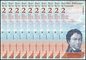 Venezuela 2 Bolívar Fuerte, 2007-2014, P-88, Usado X 10 PCS - Imagen 1 de 3
