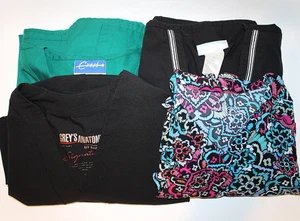 4 Women's Size L Scrub Tops Butter Soft, Crest, SB, Grey's Anatomy, Short Sleeve - Picture 1 of 14