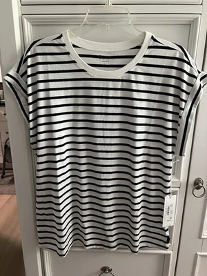 Adriano Goldschmied AG футболка размер большой в полоску белый черный новый - Изображение 1 из 3