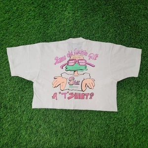 Vintage 90s Funny Sassy Duck Shirt Women L 21x17 Cropped USA - Picture 1 of 13