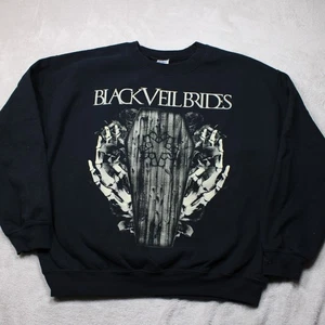 Black Veil Brides Sweatshirt Coffin Skeleton Hands Roses Gothic Band Pullover - Picture 1 of 8