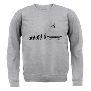 Evolution Of Man Trampolining - Kids Hoodie / Sweater - Trampoline Gymnastics - Picture 1 of 20