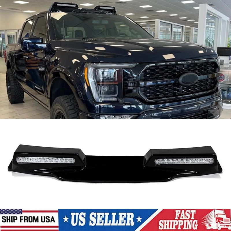 For 2021-2023 Ford F150 F-150 Platinum Roof Top Spoiler Lip w/ LED Lights New Foto 1 de 4