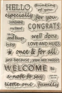 Clear stamp, Greetings, Welcome,scrapbooking, card making, crafting and more. - Picture 1 of 1