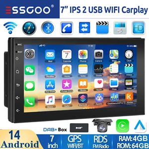 Autoradio 2 DIN DAB+ Carplay Android 14 4+64GB GPS RDS WiFi FM Bluetooth +Camera - Foto 1 di 14