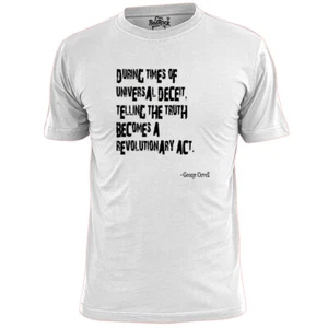Herren George Orwell Revolution Zitat T-Shirt Dystopian Big Brother 1984 - Bild 1 von 4