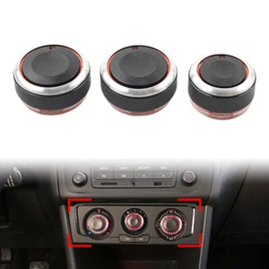 Klimaanlagen Heizungsregler Knopf A/C Schalter Dekor für VW POLO 2004-2013 3PCs - Picture 1 of 12