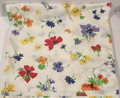 Bill Blass Springmaid Sheet Country Flowers Flat Full Double Vtg Colorful - Image 1 of 4