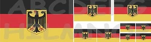 9 adesivi BANDIERA TEDESCA GERMANIA STICKERS FLAG germany VINILE impermeabile - Foto 1 di 1