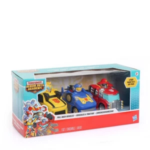 3 x Transformers Rescue Bots Vehicles Pull Back Racer Cars Age 3+ New - Picture 1 of 2