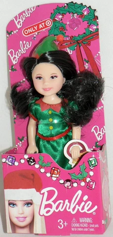 Barbie 2013 Sister Christmas Chelsea Brunette Doll Dressed as an Elf Cover