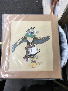 Pintura serigráfica Hopi bailarina águila Kachina 1939 Karate Tuvahoema - Imagen 1 de 5