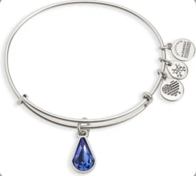 $32 Alex and Ani SEPTIEMBRE ZAFIRO LÁGRIMA Plata Dije Brazalete JAA5 Foto 1 de 4