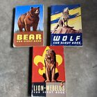Vintage Lot 3 Bear Lion Webelos Cub Scout Books Boy BSA 1963 Illustrated Manual