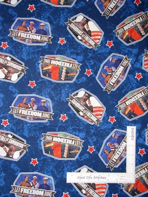 Muelles de tela de algodón azul militar Patriotic USA Freedom CP61112 por yarda Foto 1 de 2