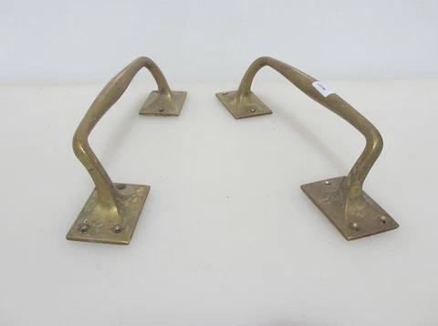 Vintage Brass Door Handles Shop Pulls Old Pub Cinema Art Deco Antique  10" Cover
