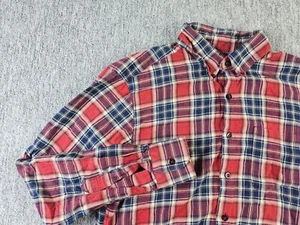 Naked & Famous Mens Flannel Shirt M Plaid Check Cotton Button Down Canada Made - Picture 1 of 10