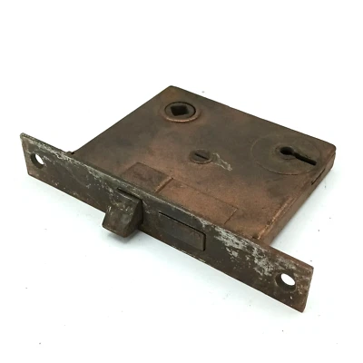 Vintage Mortise Lock Door Hardware Salvage Skeleton Keyhole NO Key B366 - Image 1 of 4