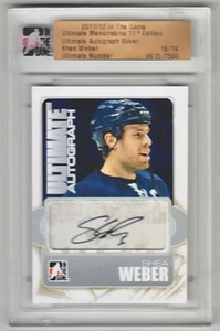 2011-12 ITG Ultimate Shea Weber automático 15/19 autógrafo auténtico en juego Canadiens - Imagen 1 de 1