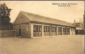 POSTCARD EDGBASTON COLLEGE ASSEMBLY HALL BIRMINGHAM C1920'S - Picture 1 of 2
