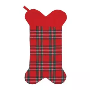 C&F Productos Acolchados Arlington Navidad Medias a Cuadros Forma de Hueso de Perro - Imagen 1 de 1