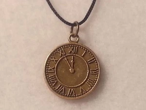 Handmade Bronze Tone Clock Necklace - Fashion Jewelry - Picture 1 of 5