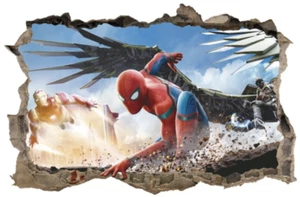 Spiderman Iron Man Geier Kampf Szene Wandtattoo Deko Aufkleber 25,5 x 17 - Bild 1 von 2