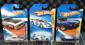 HOT WHEELS  3 CARS , TALLADEGA TORINO ,  FORD GT ,   63 MUSTANG CONCEPT  , B0X K - Picture 1 of 17