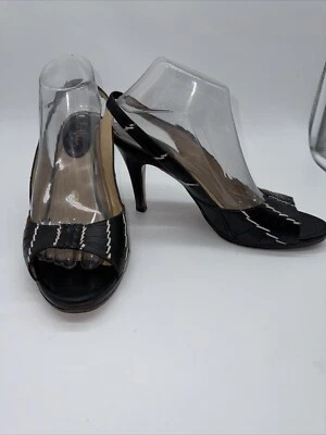 Sandalias de aguja Cole Haan Air para mujer negras con honda trasera talla 10,5 B Foto 1 de 4
