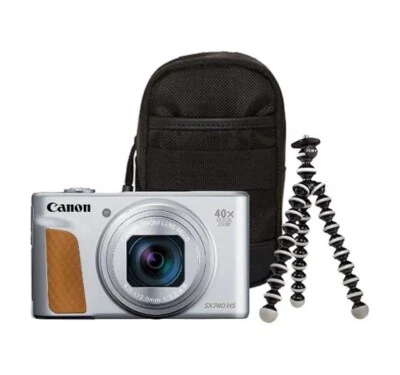 Canon PowerShot SX740 HS 20.3MP Digital Camera Silber inkl. Reisekit - Bild 1 von 4