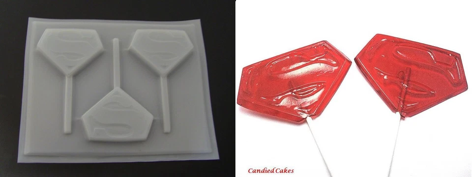LOGOTIPO EMBLEMA DE SUPERMAN PIRULETA DURO molde de caramelo Foto 1 de 1