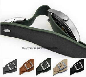 PILOTBAND 18 20 22mm mit Unterlage Luftwaffe Style Leder auch für feste Stege UN - Bild 1 von 8