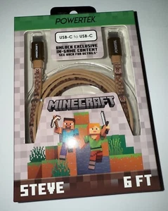 NEW! Minecraft USB-C to USB-C 6ft STEVE Charging Cable Fast Charge ALMOST GONE! - Photo 1 sur 5