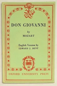 Don Giovanni by Mozart, Edward Dent, Paperback, Oxford University Press, 1965 - Picture 1 of 9