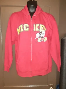Mickey Mouse Zip Up Hoodie Red  Womens XL - Picture 1 of 3