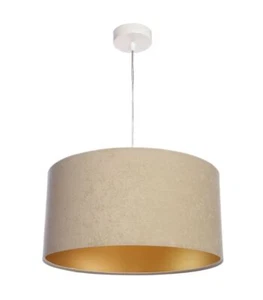 Pendelleuchte Beige Oro Tela En Velur Óptica Comedor Salón Lámpara Colgante - Imagen 1 de 2