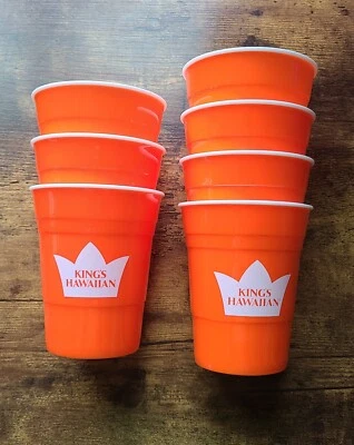 KINGS HAWAIIAN Set of 7 Reusable Orange Melamine BPA Free Plastic 16 oz. Cups - Image 1 of 4