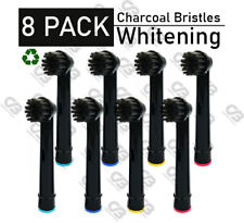 Electric Toothbrush Heads Compatible With ORAL B Charcoal Bristles Bamboo 8 PACK