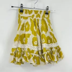 Oilily vintage floral golden yellow lace skirt Sz 116 US 6Y - Picture 1 of 9