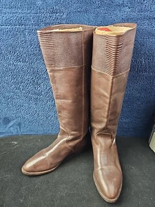 Enzo Angiolini Knee High Boots Womens 7 M Brown Leather EUC 15.5" - Picture 1 of 12