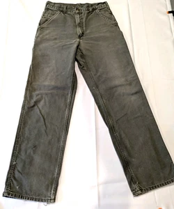 Carhartt Men's Carpenter Canvas Workwear Pants Green 32 X 33 - Picture 1 of 13