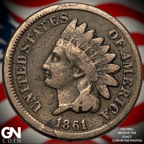1861 Indian Head Cent Penny  Q7869 Cover