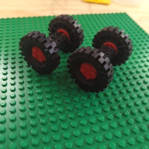 Lego 4 x Thick tread Black Rubber wheel 17 x 43 3634 7039 Wheel 4180 Axel Brick - Picture 1 of 4