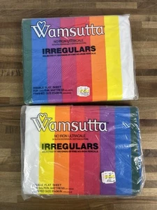 2-Wamsutta Tomorrow's Rainbow Doppel Spannbetttuch Neu aus altem Lagerbestand Vintage Retro USA Farben - Bild 1 von 2